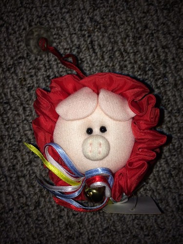 Cute plush piggy - charm, car