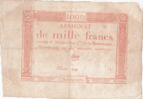 France 1000 francs nivose - france,