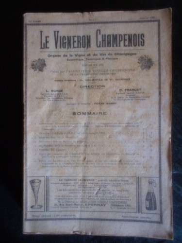 Oenologie anciennes revues - oenologie,