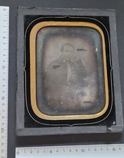 Grand Daguerreotype c1850-1855 aspirant jeune enfant en tenue militaire 11*15 cm