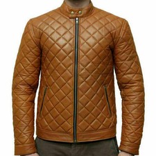 Manteau de motard marron