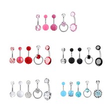 5 pièces anneaux de nombril