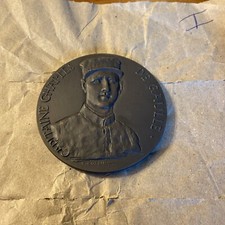 Médaille, Capitaine Charles de Gaulle, R.CORBIN, Le  fil de l'Epée", Wissant1927