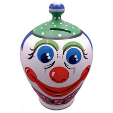 Tirelire Clown Terre Cuite De