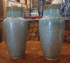 Très jolie Paire De Vases, Faience de Sarreguemines, Début 20 eme vendu en 1919.