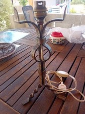 Pied De Lampe en Fer Forgé Pour Globe Obus Daum 