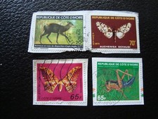 COTE D IVOIRE - timbre yvert/tellier n° 440C 500 502 508E oblitere (A39) 