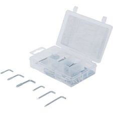 TOP PROMO ASSORTIMENT DE 48 CROCHETS A VISSER TABLEAU ACIER