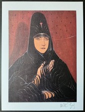 MOEBIUS IMAGE IMPRIMEE " F " SIGNEE MANUELLEMENT au crayon dim 24 * 32 Cm