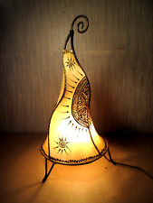 LAMPE ARTISANALE MAROCAINE 49cm Lamp Maroc peau henné fer forgé Artisanat