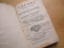 LECONS ELEMENTAIRES MATHEMATIQUES OU ELEMENS ALGEBRE & GEOMETRIE 1764 LA CAILLE