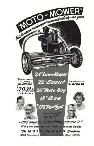1950 moto mower best known - moto, mower: