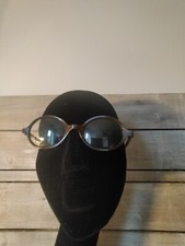 Montures lunettes de vue vintage Emmanuelle Khanh taupe et bleu