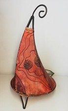 Lampe orientale en peau de chèvre ethnique berbère fer forgé Vintage Décoration