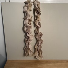 Écharpe Femme à Froufrou En Tissu Tricolore Taupe Beige Crème