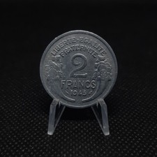 2 francs France 1945 C - Morlon en aluminium, TB+,  sous pochette