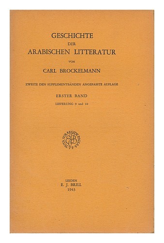 Brockelmann carl - brockelmann,carl, (1868-1956)