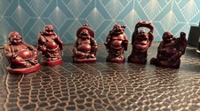 Lot de 6 petit Bouddha rieur rouge