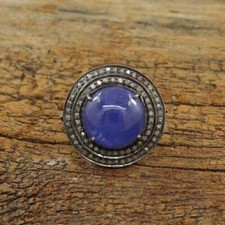 Diamant Pavé Tanzanite Bleue