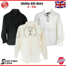 Chemises de kilt écossais Ghillie Shirts Chemises à lacets Hommes Shirt Scottish