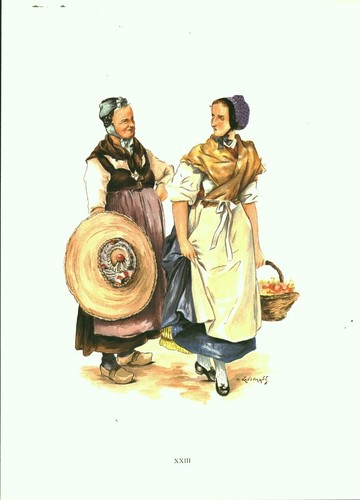 Gravure ancienne alsace 1970 - ancienne,