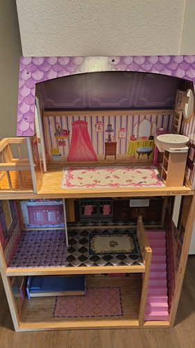 Maison poupée bois en - poupée, bois.