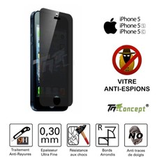 TM-Concept® Verre trempé teinté - Apple iPhone 5 / 5C / 5S / SE - Privacy 2,5D