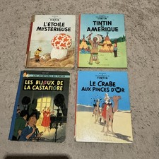 LOT 4 Anciennes BD  HERGE TINTIN  ... CASTERMAN vintage ,