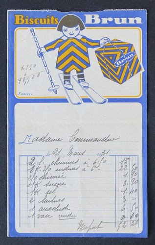 Facture 1930 les - biscuits, brun