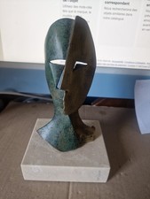 bronze visage cubiste Michel