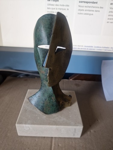 Bronze visage cubiste michel - visage,