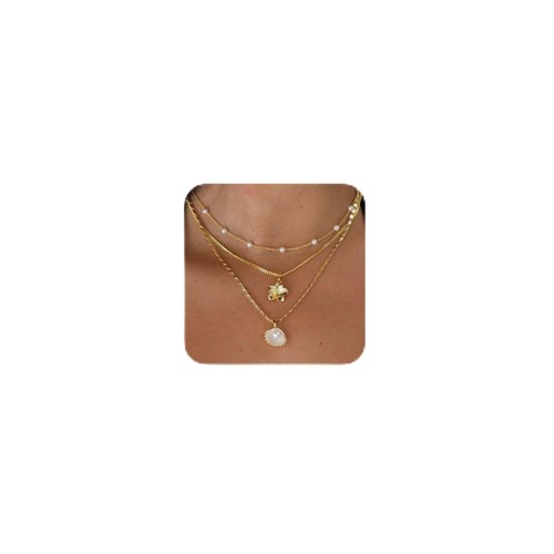 Lot colliers femme ras de - 3,