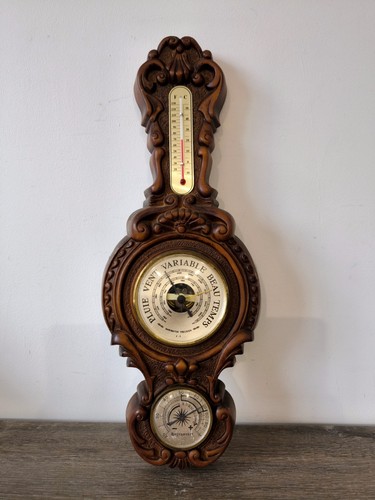 Baromètre thermomètre ancien - baromètre,