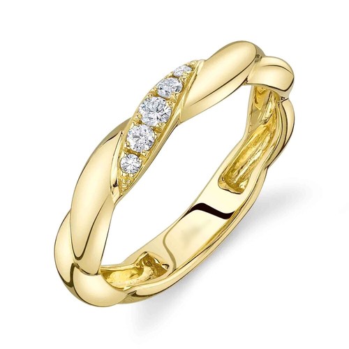 14k jaune diamant tressé - jaune,