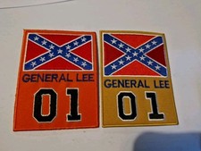 2 Patch Écusson Thermocollant Brodé Drapeau Sudiste Général Lee 8cm