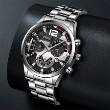 Montre homme quartz luxe acier