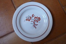 6 assiettes Salins, opaque France, French vintage plates