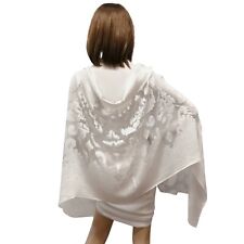 Tango Élégant Écharpe Blanc Sciale Femme Étole Cérémonie Mixte Soie