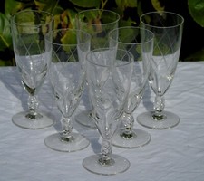 Bayel - Service de 6 flûtes à champagne en cristal taillé 