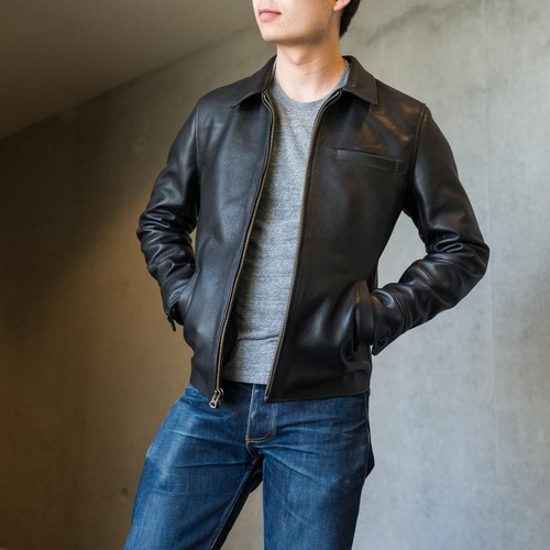 Veste cuir noir pour - en,