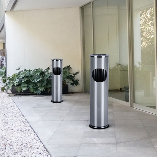 Cendrier poubelle inox - 2x,