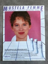 Publicité de Presse 1984 Laits Démaquillants MUSTELA Femme