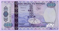 2000 Francs RWANDA 2007, P-36a, UNC, Café, Communication (Antenne, Parabole)