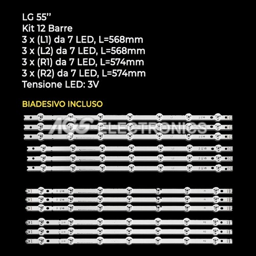 Kit barres bandes led lg - 12,