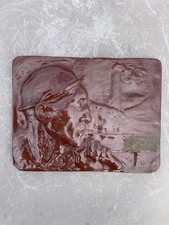 Plaque faïence émaillée Mineur Constantin Meunier  Henri Baudoux Bouffioulx 1904