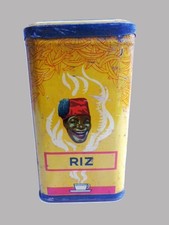 BANANIA,  Boite publicitaire lithographiée  1kg en métal / Modèle Riz