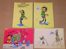 LOT 4 CARTES POSTALES GASTON LAGAFFE (3) / RARE / TRES BON ETAT