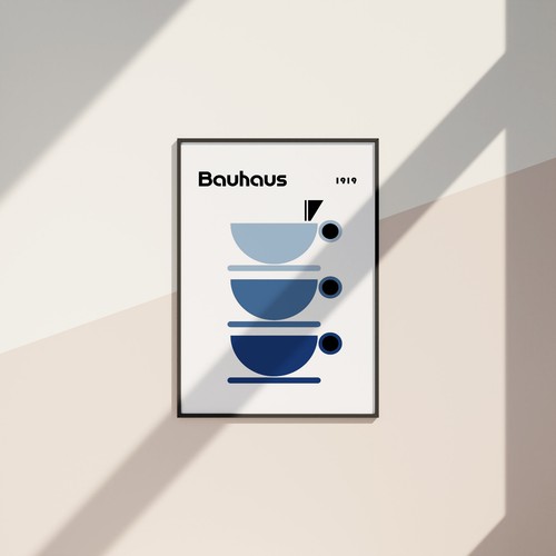 Poster bauhaus style rétro - poster,