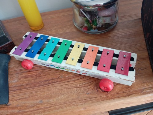 Ancien jouet musical xylophone - jouet,