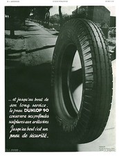 Publicité ancienne voiture automobile pneu Dunlop Novellière issue magazine